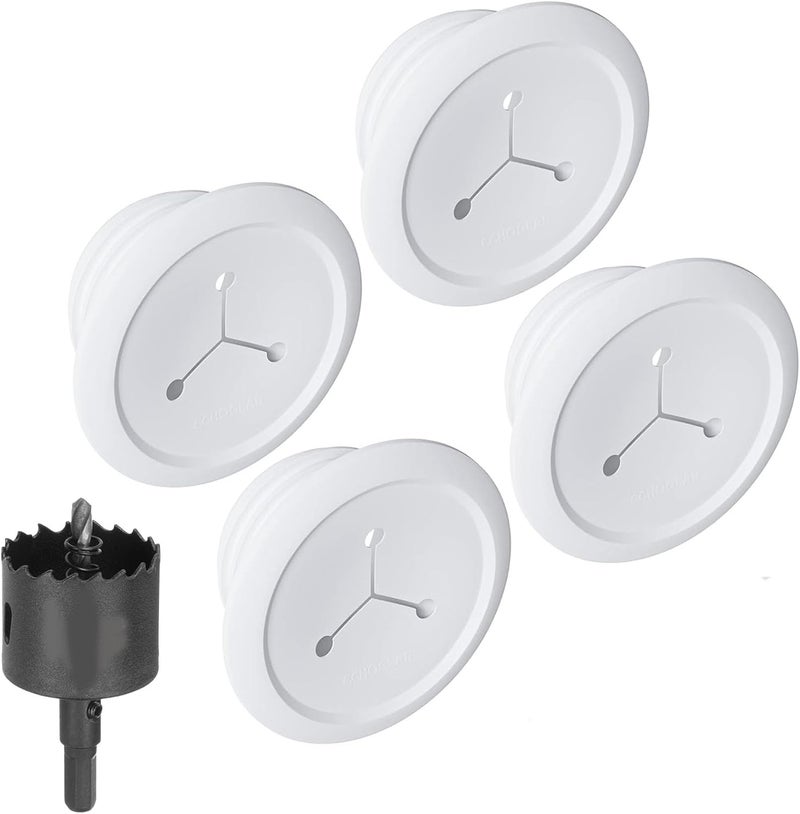 ECHOGEAR Wall Cable Hiders for Cable Management - 2.25" Mini Cord Hider Conceals 3 Low Voltage Cables Behind Wall - Perfect for Speakers, Mounted TVs, Desks & More - White 4-Pack - Image 1